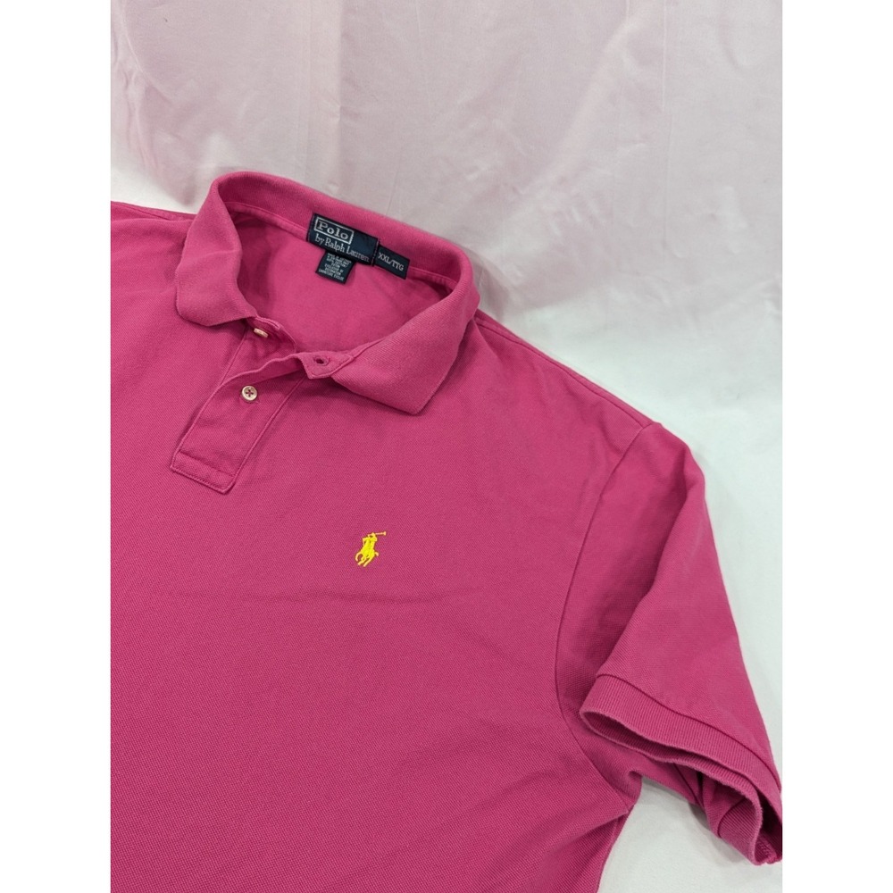 Vintage Ralph Lauren Polo Shirt 2XL XXL Pink Fuchsia Knit  Pony‎  Outdoors 90s